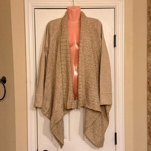 Anthropologie Saturday Sunday Beige Tan Draped Knit Cardigan Size MED